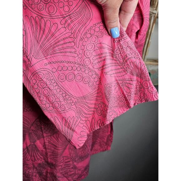 Icantoo Pink Lightweight Tunic with abstract doodle design size Large - Picture 9 of 10